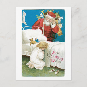 Cartão Postal De Festividades Natal antigo, Papais noeis