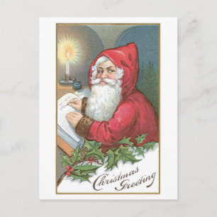 Cartão Postal De Festividades Natal antigo, Papais noeis