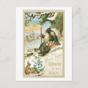 Cartão Postal De Festividades Natal antigo, Papais noeis
