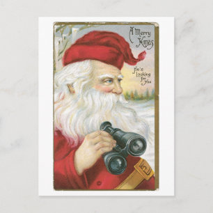 Cartão Postal De Festividades Natal antigo, Papais noeis