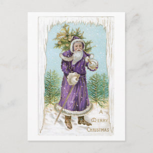 Cartão Postal De Festividades Natal antigo, Papais noeis