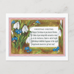 Cartão Postal De Festividades Natal antiquado, Snowdrops