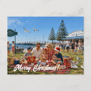 Cartão Postal De Festividades Natal australiano Porto Arlington Melbourne