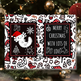 Cartão Postal De Festividades Natal Axolotl