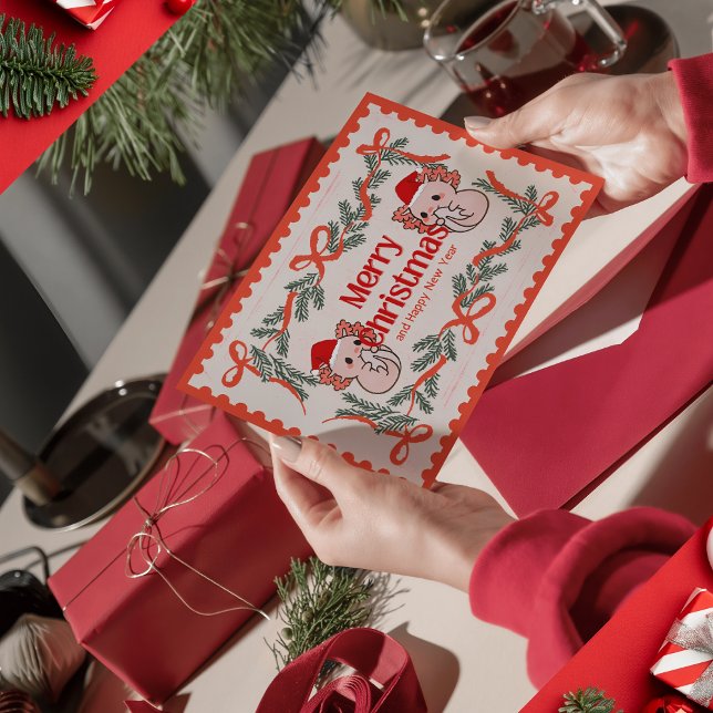 Cartão Postal De Festividades Natal Axolotl (Criador carregado)