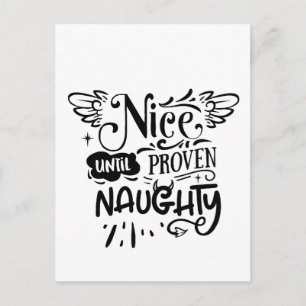 Cartão Postal De Festividades Natal Bom Até Provado Travesso Papai Noel Engraçad