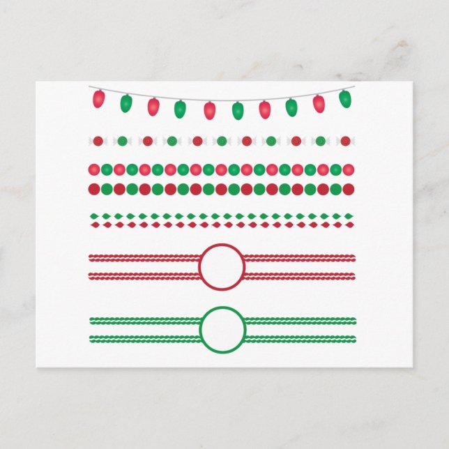 Cartão Postal De Festividades natal borda quadros feriados (Frente)