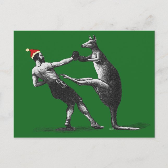 Cartão Postal De Festividades natal canguru boxing (Frente)