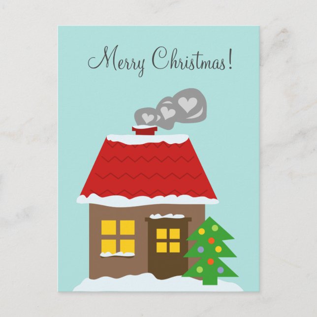 Cartão Postal De Festividades Natal caseiro de neve costume Natal Feriado de inv (Frente)