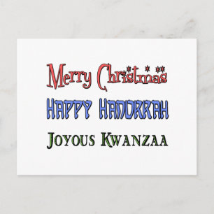 Cartão Postal De Festividades Natal - Chanucá - Kwanzaa