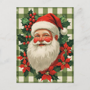 Cartão Postal De Festividades Natal Clássico do Papai Noel