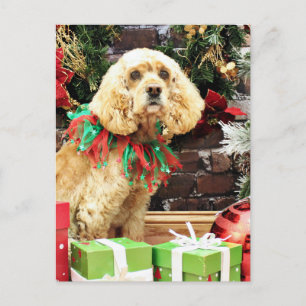 Cartão Postal De Festividades Natal - Cocker Spaniel - Maggie