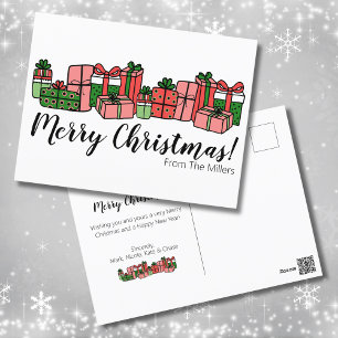 Cartão Postal De Festividades Natal Colorido Fofo