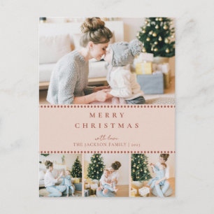 Cartão Postal De Festividades Natal com Foto Multi Blush Moderno
