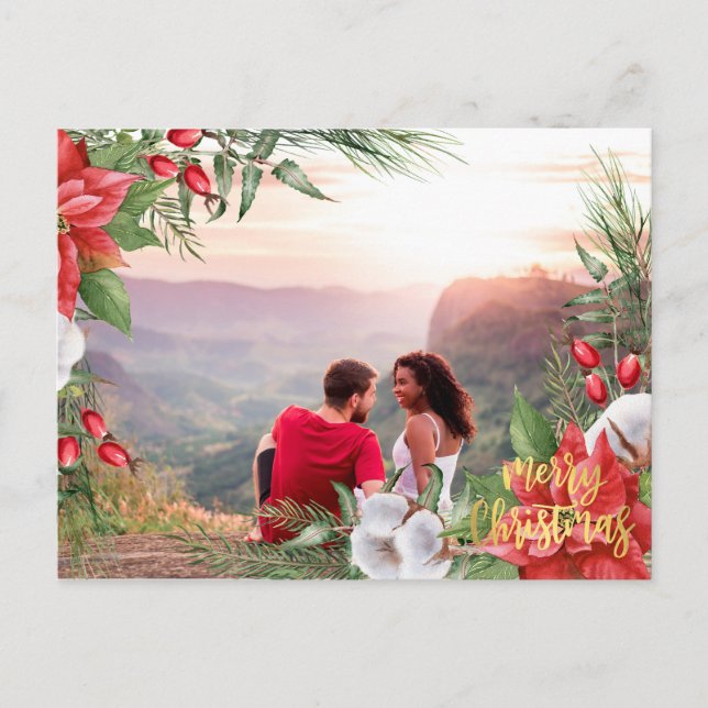 Cartão Postal De Festividades Natal com sua própria foto (Frente)