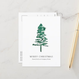 Cartão Postal De Festividades Natal comercial da árvore do pinheiro de aquarela