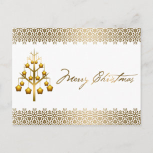 Cartão Postal De Festividades Natal Contemporâneo do ouro
