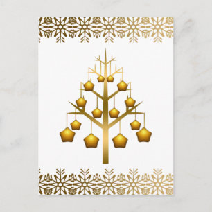 Cartão Postal De Festividades Natal Contemporâneo Dourado