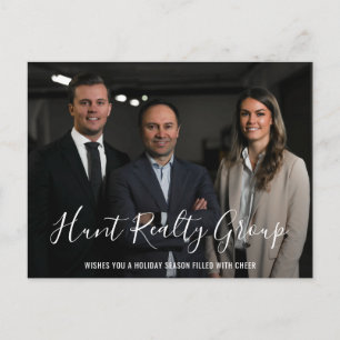 Cartão Postal De Festividades Natal corporativo de fotos de negócios modernas
