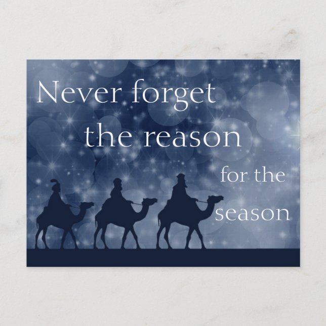 Cartão Postal De Festividades Natal Cristão Personalizado, Três Sábios (Frente)