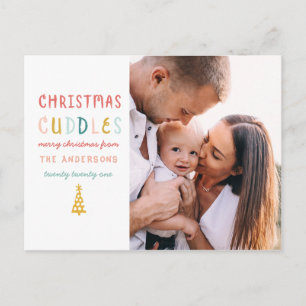 Cartão Postal De Festividades natal cúpulas divertidas e coloridas uma foto