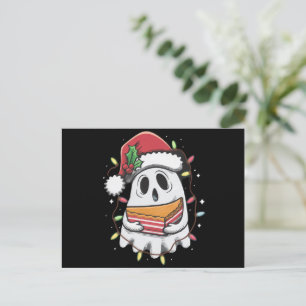 Cartão Postal De Festividades Natal Cute Fantasma Papai Noel Festa Xmas Feriado 