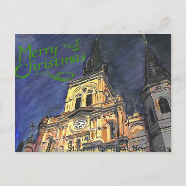 Cartão Postal De Festividades Natal da catedral (Frente)