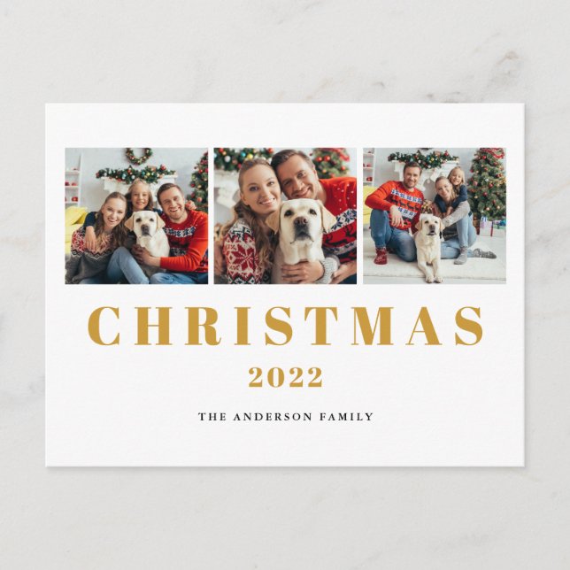 Cartão Postal De Festividades Natal da Colagem de Fotos (Frente)