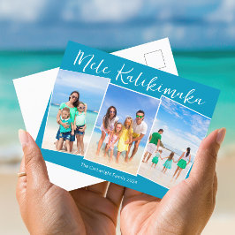 Cartão Postal De Festividades Natal da família Chic Blue Mele Kalikimaka 3