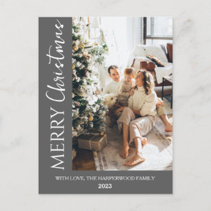Cartão Postal De Festividades Natal da Família de Fotos Moderna de Tendy Minimal