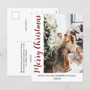 Cartão Postal De Festividades Natal da Família de Fotos Moderna de Tendy Minimal