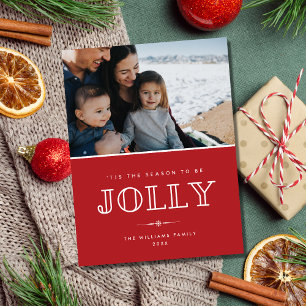 Cartão Postal De Festividades Natal da família Jolly Modern