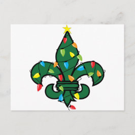 Cartão Postal De Festividades Natal da flor de lis