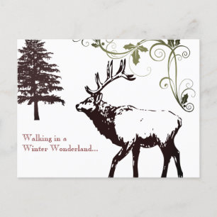 Cartão Postal De Festividades Natal da Terra Maravilha do inverno