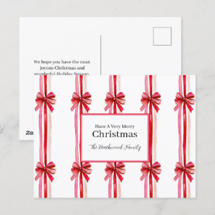 Cartão Postal De Festividades Natal de Arcos Vermelhos Rosa