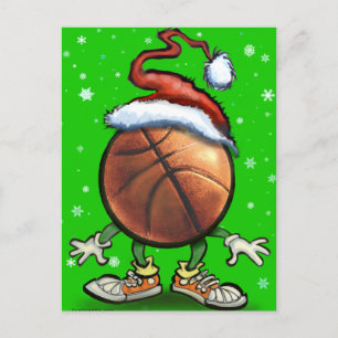 Cartão Postal De Festividades Natal de basquetebol