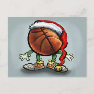 Cartão Postal De Festividades Natal de basquetebol