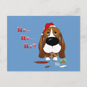 Cartão Postal De Festividades Natal de Basset Hound