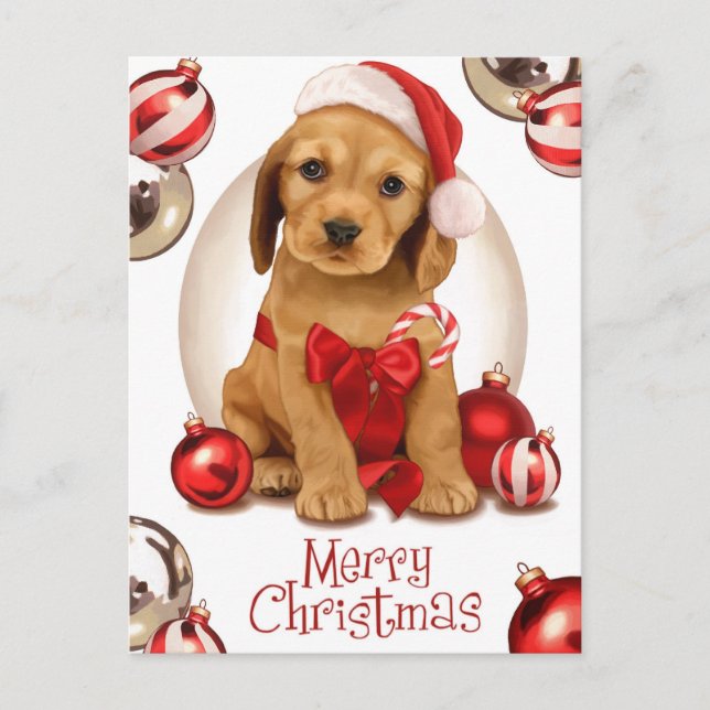 Cartão Postal De Festividades Natal de cocker spaniel (Frente)
