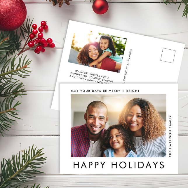 Cartão Postal De Festividades Natal de Feliz Natal de Foto Moderno 2 (Criador carregado)