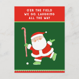 Cartão Postal De Festividades Natal de Hóquei no Campo