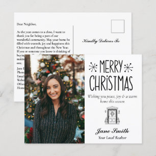 Cartão Postal De Festividades Natal de Imóveis Personalizado