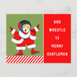 Cartão Postal De Festividades Natal de Luta Livre Engraçado