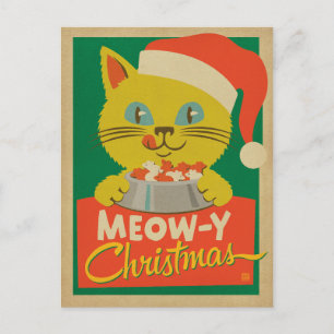 Cartão Postal De Festividades Natal de Meowy
