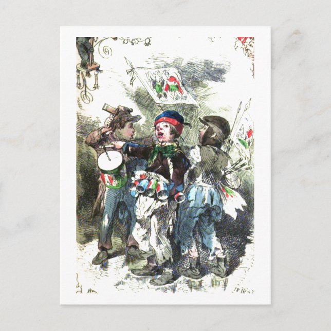 Cartão Postal De Festividades Natal de Música Fazer para Crianças (Frente)