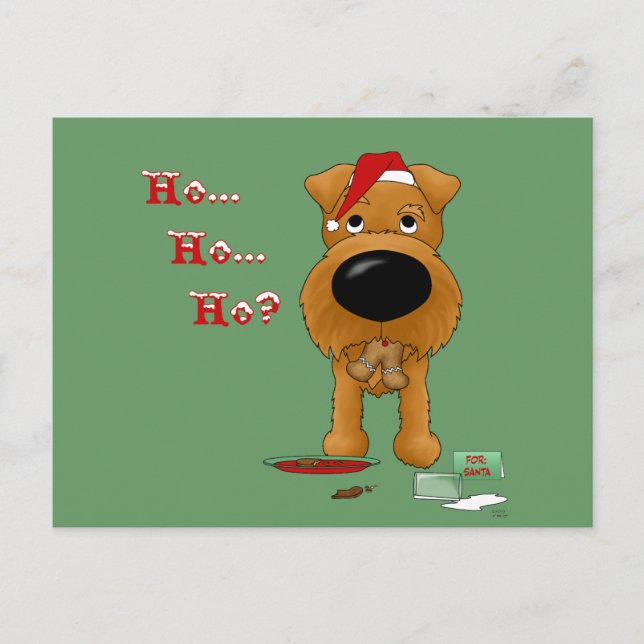 Cartão Postal De Festividades Natal de Terrier irlandês (Frente)