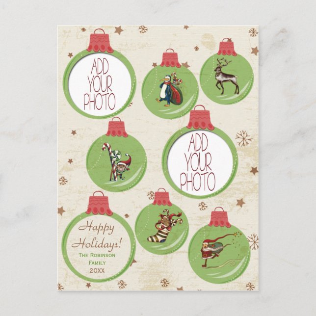 Cartão Postal De Festividades Natal de Whimsylicious - cartão personalizado foto (Frente)