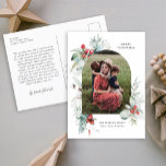 Cartão Postal De Festividades Natal do Arch Floral Botânico de Aquarela<br><div class="desc">Cartão postal de Natal com Arch Floral de Aquarela Botânica com Aquarela apresenta uma foto arquivada destacada por belos florais de aquarela de inverno,  juntamente com espaço para a sua mensagem mais longa no verso.</div>