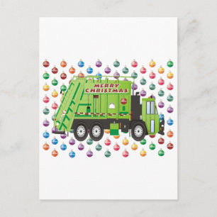 Cartão Postal De Festividades Natal do Caminhão de Lixo