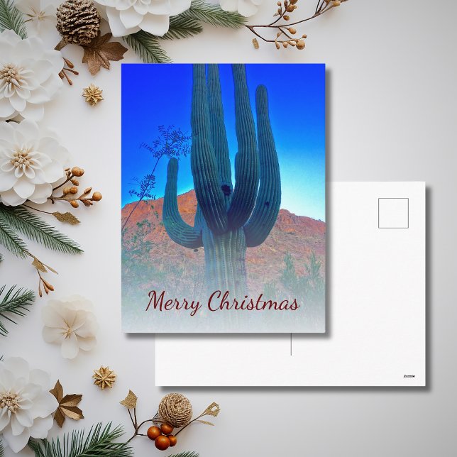 Cartão Postal De Festividades Natal do Deserto do Sudoeste do Cactus (Criador carregado)